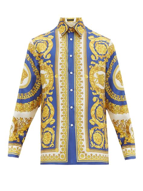 gold versace dress shirt replica|Versace button up shirt.